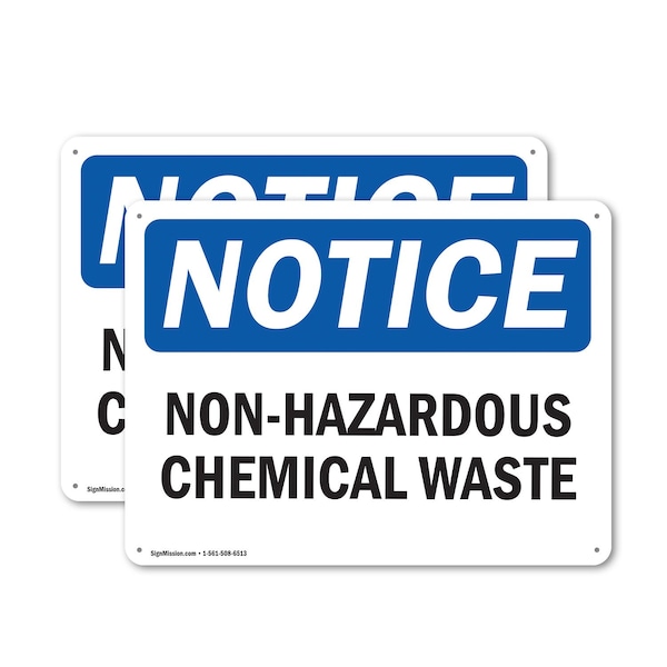 Signmission Non-Hazardous Chemical Waste OSHA Notice Sign, Plastic, 10in W x 7in L, 2PK OS-2PACK-NS-P-710-L-15066 - main